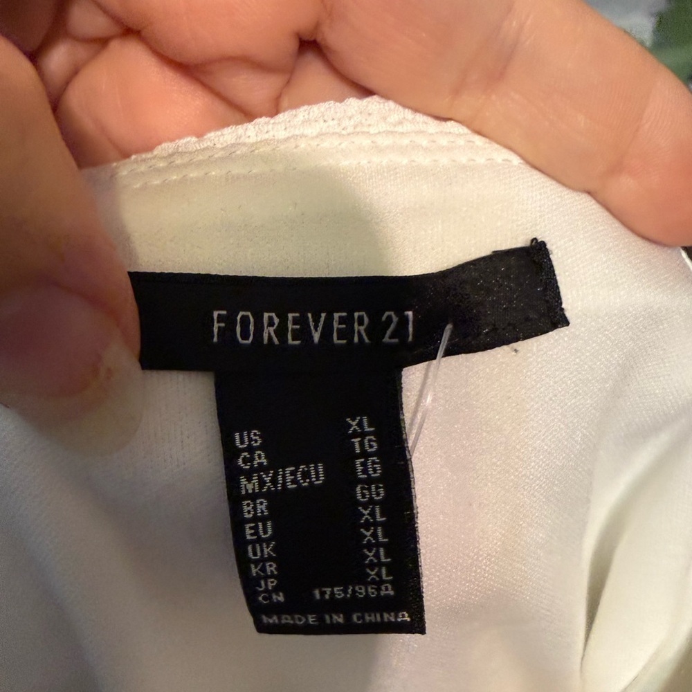 Forever 21 White Bandeau Strapless Ruffle, With Belt Dress, Bridal, Party, XL - Picture 8 of 10